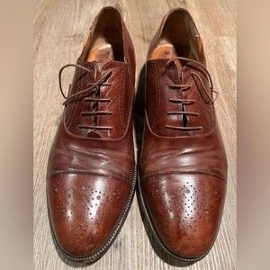 Vintage Salvatore Ferragamo Men’s Leather Oxford Dress Shoes Brown Size 8